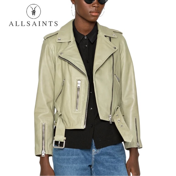 All Saints Jackets & Blazers - ALLSAINTS **NWT** Balfern Biker Jacket in Soft Sage Green